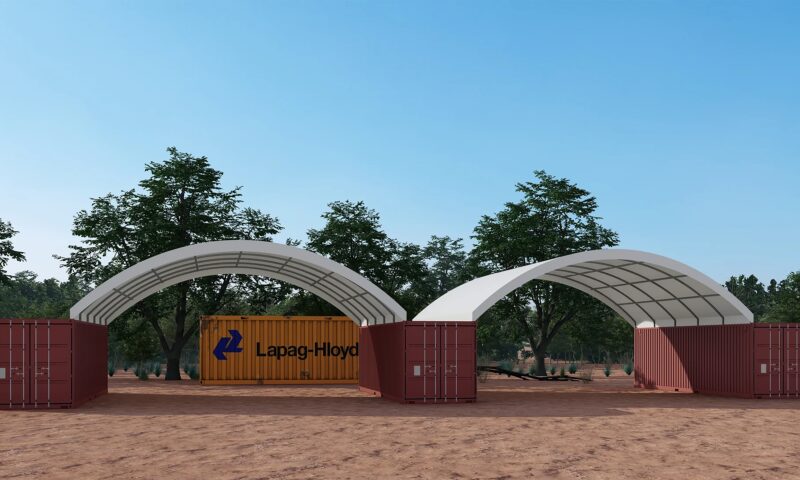10m Wide x 6m Long – Commercial Grade Dome Shelter 750gsm Fabric Cover Twist lock – No welding
